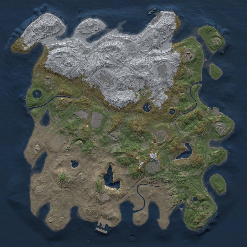 Rust Map: Procedural Map, Size: 4250, Seed: 6100124, 15 Monuments