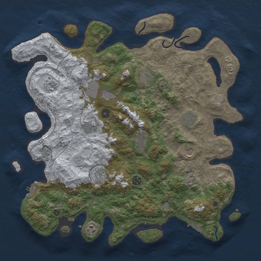 Rust Map: Procedural Map, Size: 4250, Seed: 3474523, 20 Monuments
