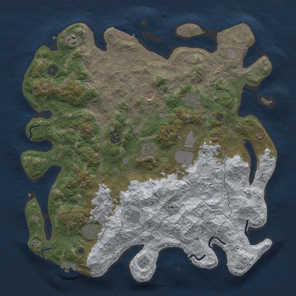 Rust Map: Procedural Map, Size: 4250, Seed: 1970242, 18 Monuments
