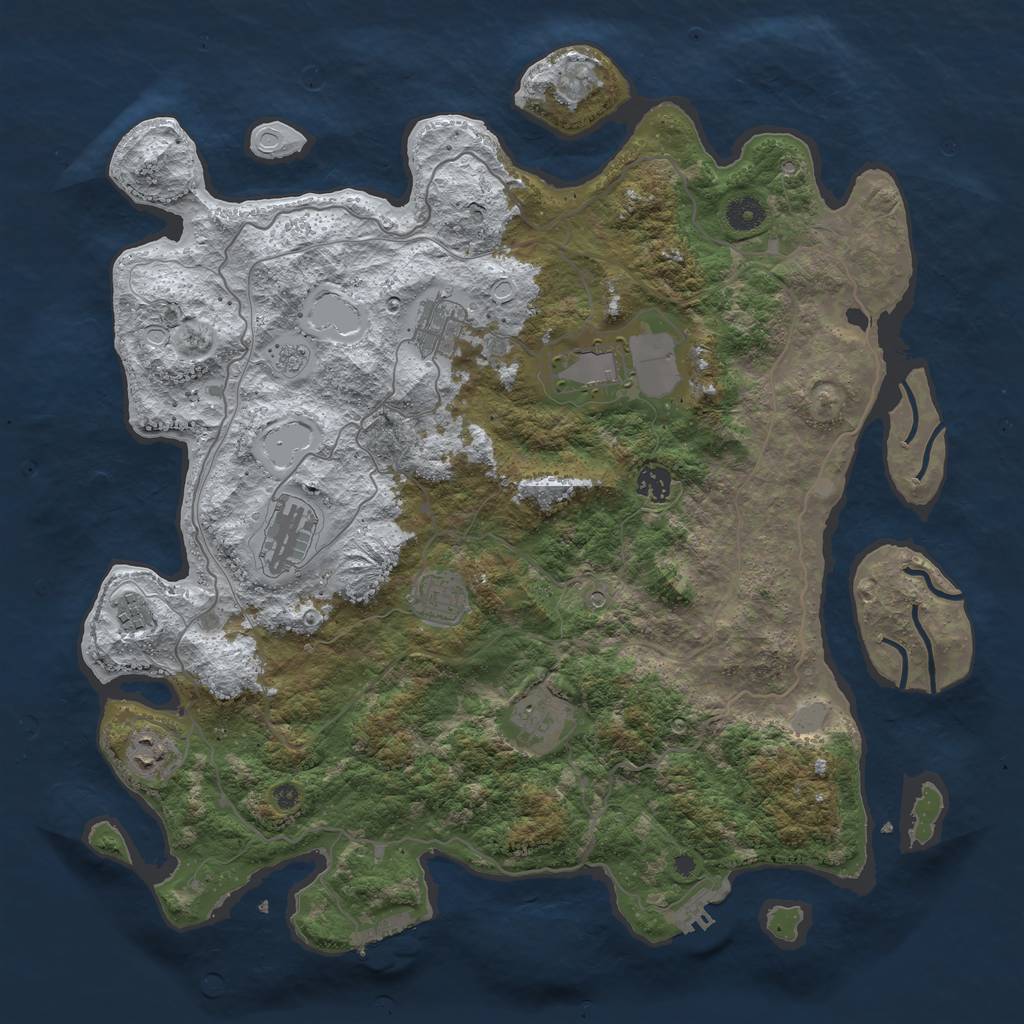 Rust Map: Procedural Map, Size: 4250, Seed: 4938704, 17 Monuments