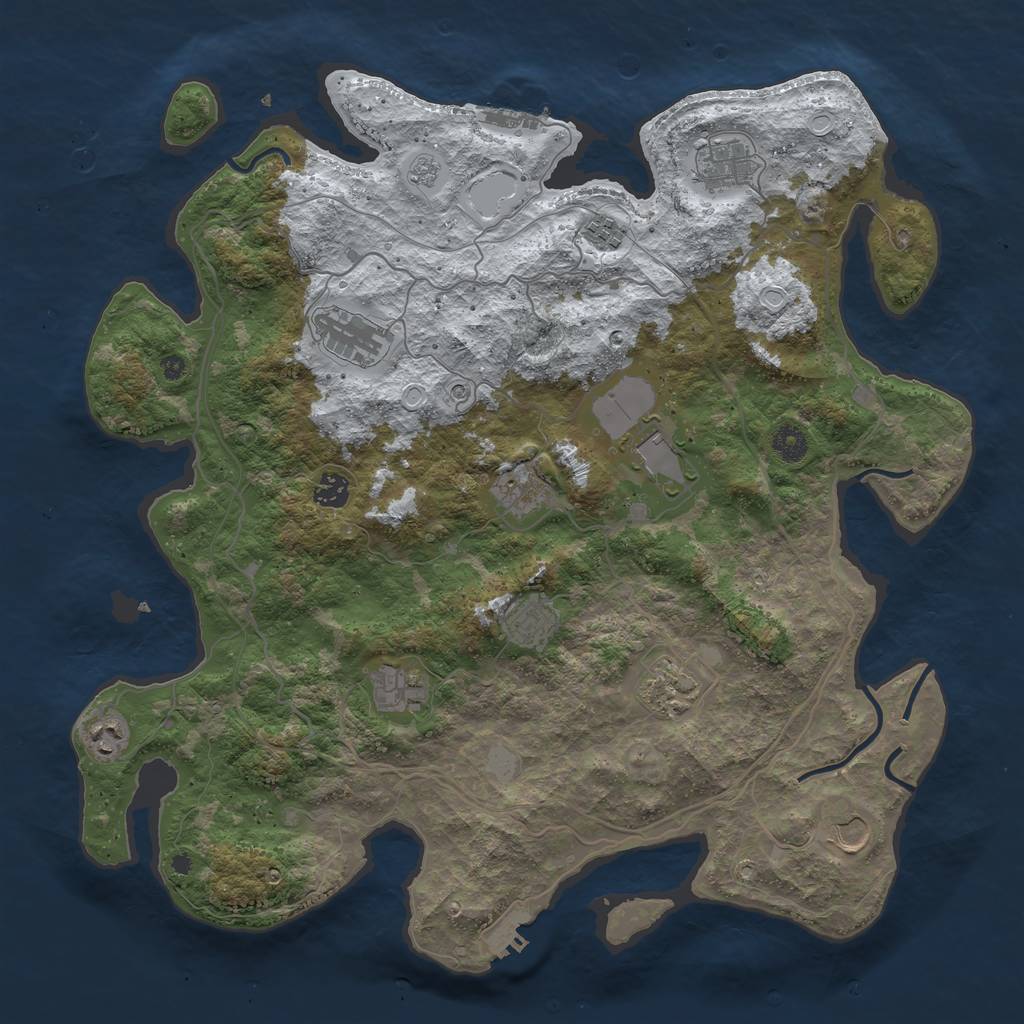Rust Map: Procedural Map, Size: 4250, Seed: 3029612, 20 Monuments
