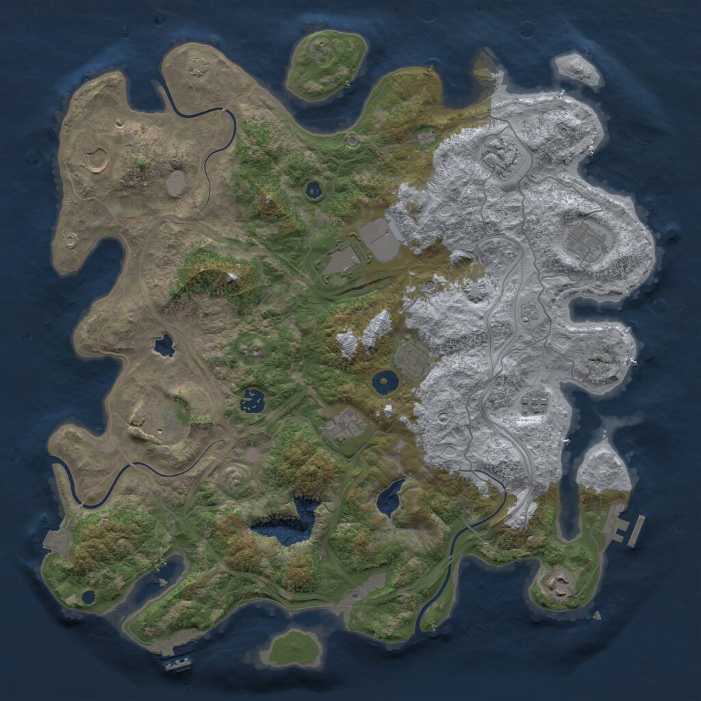 Rust Map: Procedural Map, Size: 4250, Seed: 2582919, 16 Monuments
