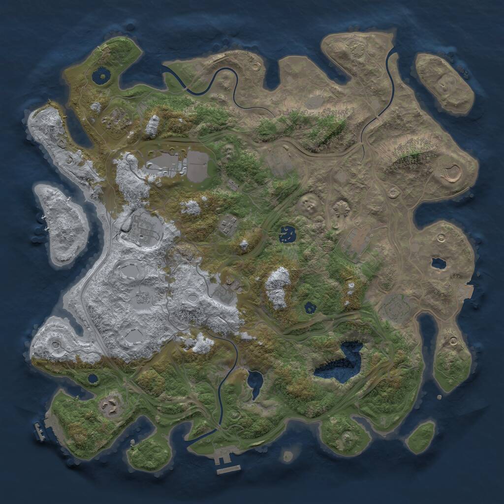 Rust Map: Procedural Map, Size: 4250, Seed: 668670, 17 Monuments