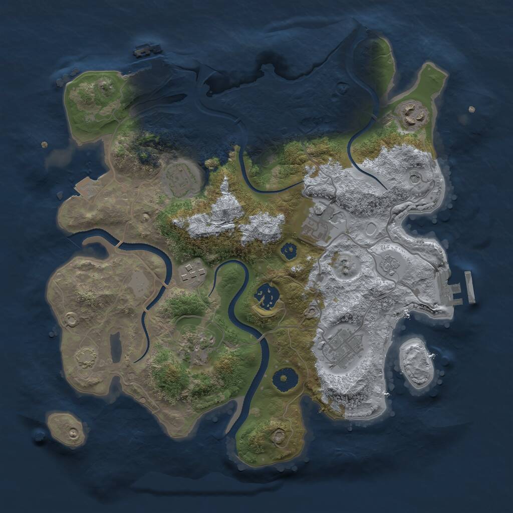 Rust Map: Procedural Map, Size: 3200, Seed: 5646, 13 Monuments