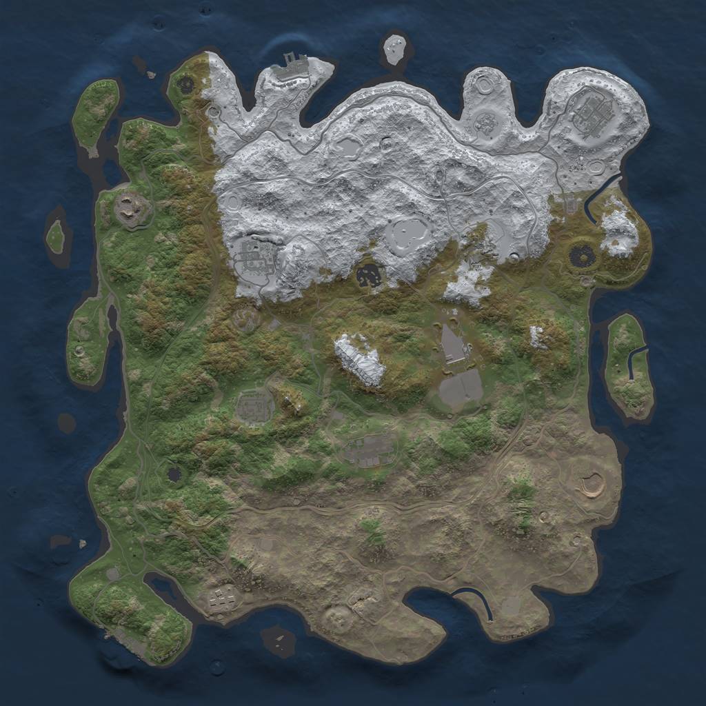 Rust Map: Procedural Map, Size: 4250, Seed: 2851746, 19 Monuments