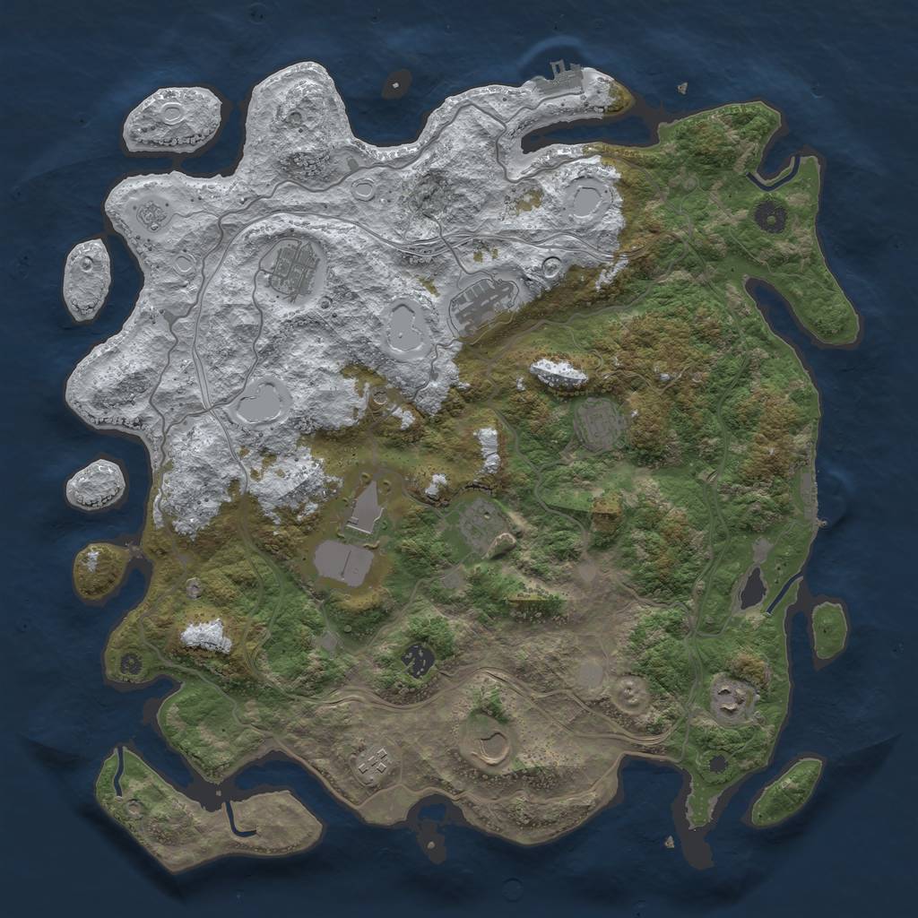 Rust Map: Procedural Map, Size: 4250, Seed: 318872, 18 Monuments