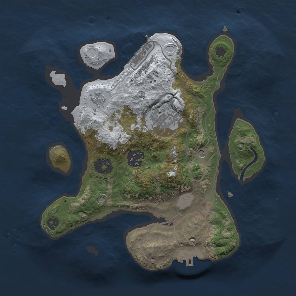 Rust Map: Procedural Map, Size: 2500, Seed: 98675309, 11 Monuments