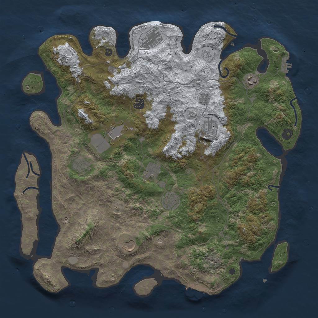 Rust Map: Procedural Map, Size: 4250, Seed: 1916353, 19 Monuments