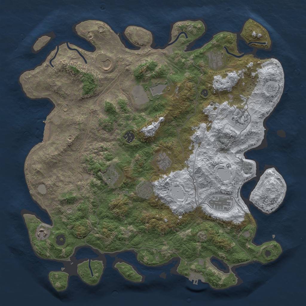 Rust Map: Procedural Map, Size: 4250, Seed: 4911700, 20 Monuments