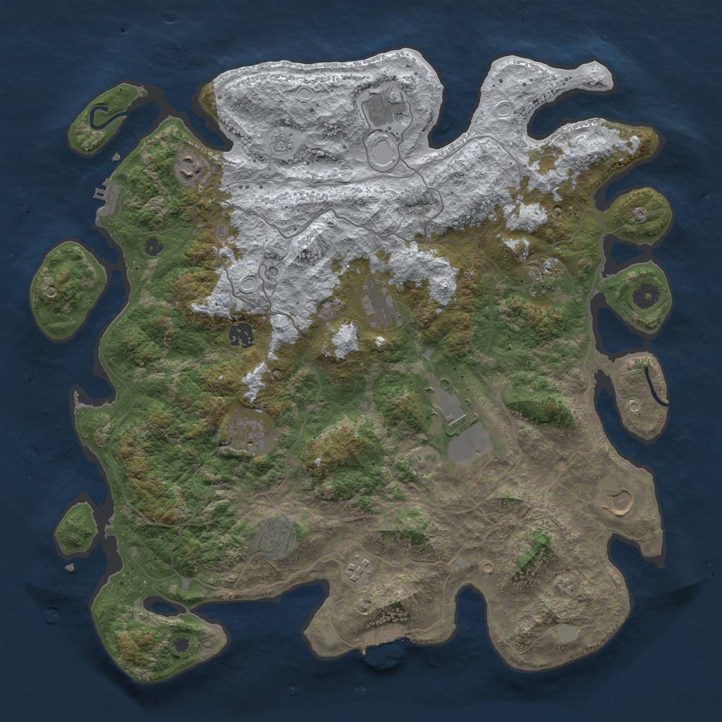 Rust Map: Procedural Map, Size: 4250, Seed: 6062863, 19 Monuments