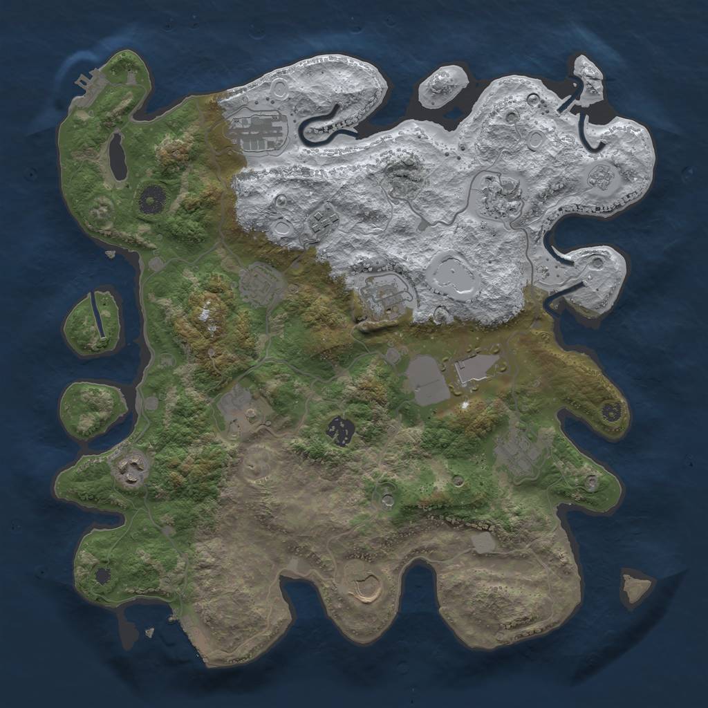 Rust Map: Procedural Map, Size: 3750, Seed: 269769908, 20 Monuments