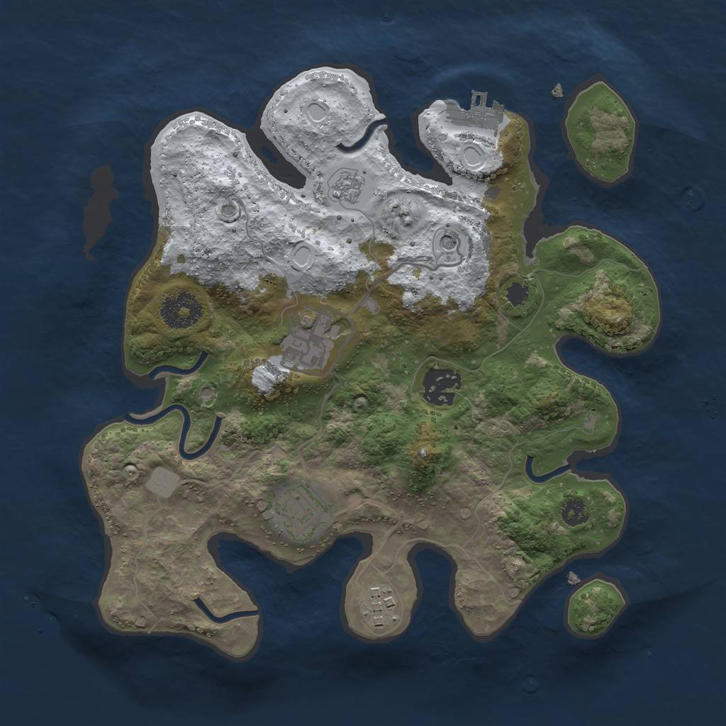 Rust Map: Procedural Map, Size: 2800, Seed: 5643, 12 Monuments