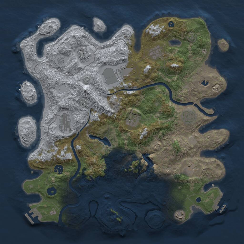 Rust Map: Procedural Map, Size: 4000, Seed: 46616346, 16 Monuments