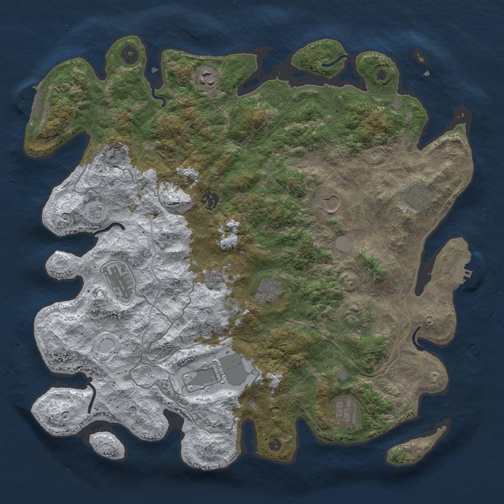 Rust Map: Procedural Map, Size: 4250, Seed: 6155033, 19 Monuments