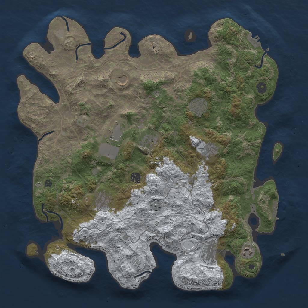 Rust Map: Procedural Map, Size: 4250, Seed: 5419406, 19 Monuments