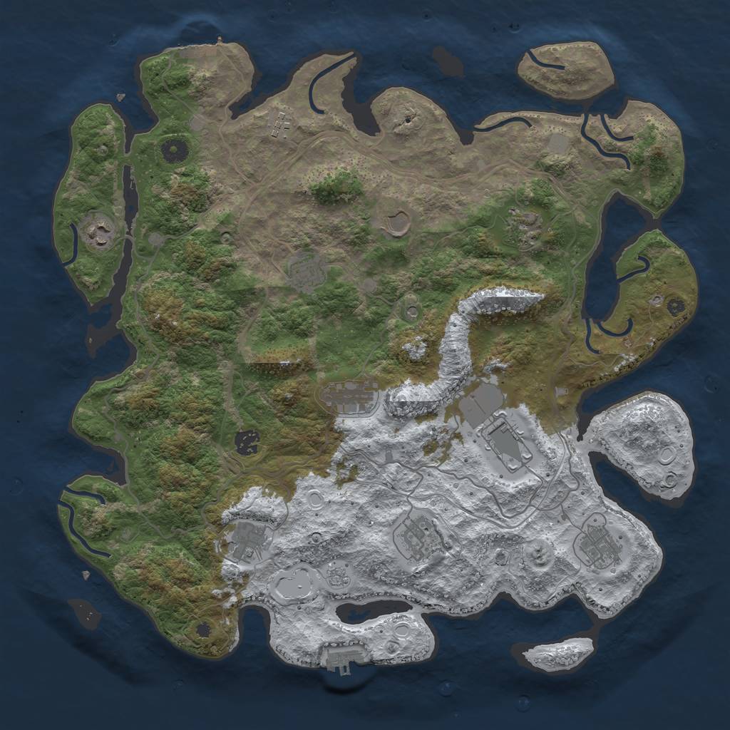 Rust Map: Procedural Map, Size: 4250, Seed: 2655832, 20 Monuments