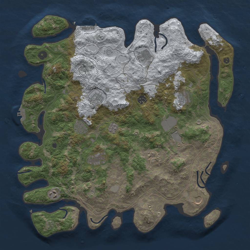 Rust Map: Procedural Map, Size: 4250, Seed: 1390430, 20 Monuments