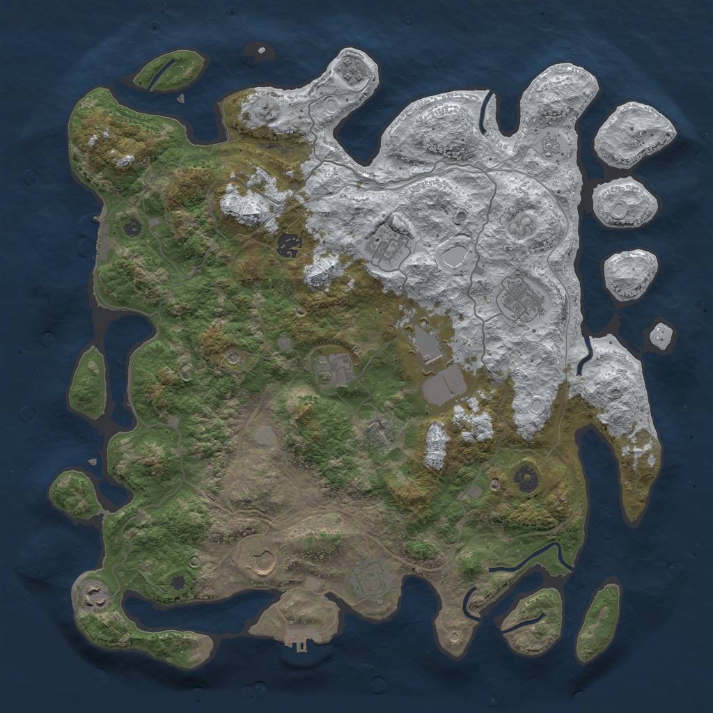 Rust Map: Procedural Map, Size: 4250, Seed: 4198868, 18 Monuments