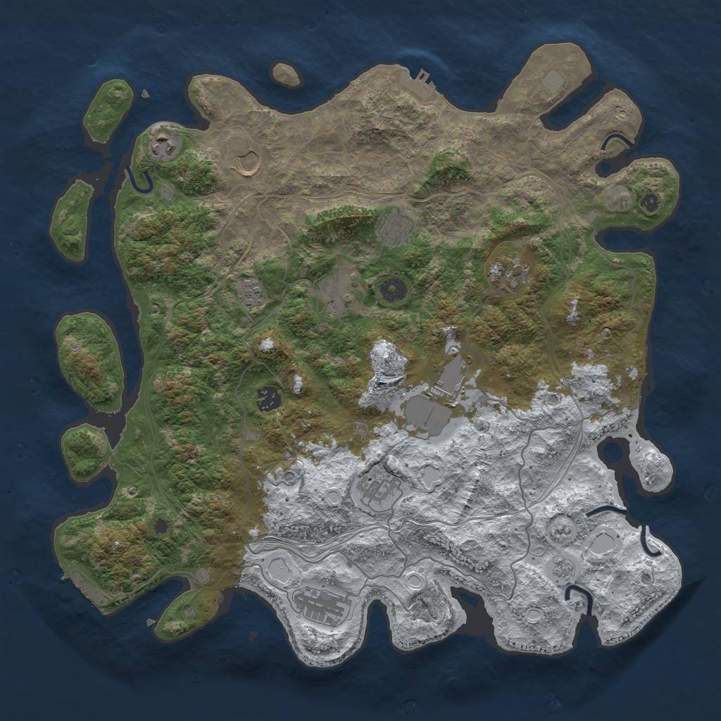 Rust Map: Procedural Map, Size: 4250, Seed: 2804232, 19 Monuments