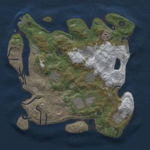 Thumbnail Rust Map: Procedural Map, Size: 3500, Seed: 2526168, 18 Monuments