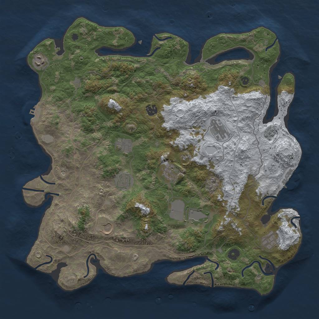 Rust Map: Procedural Map, Size: 4250, Seed: 4198227, 19 Monuments