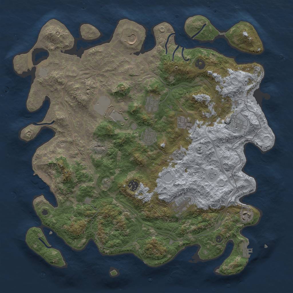 Rust Map: Procedural Map, Size: 4250, Seed: 2419061, 19 Monuments