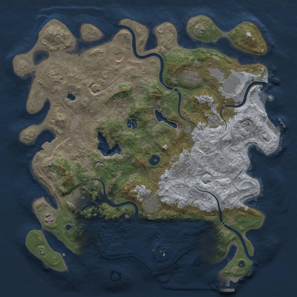 Rust Map: Procedural Map, Size: 4250, Seed: 2419061, 16 Monuments
