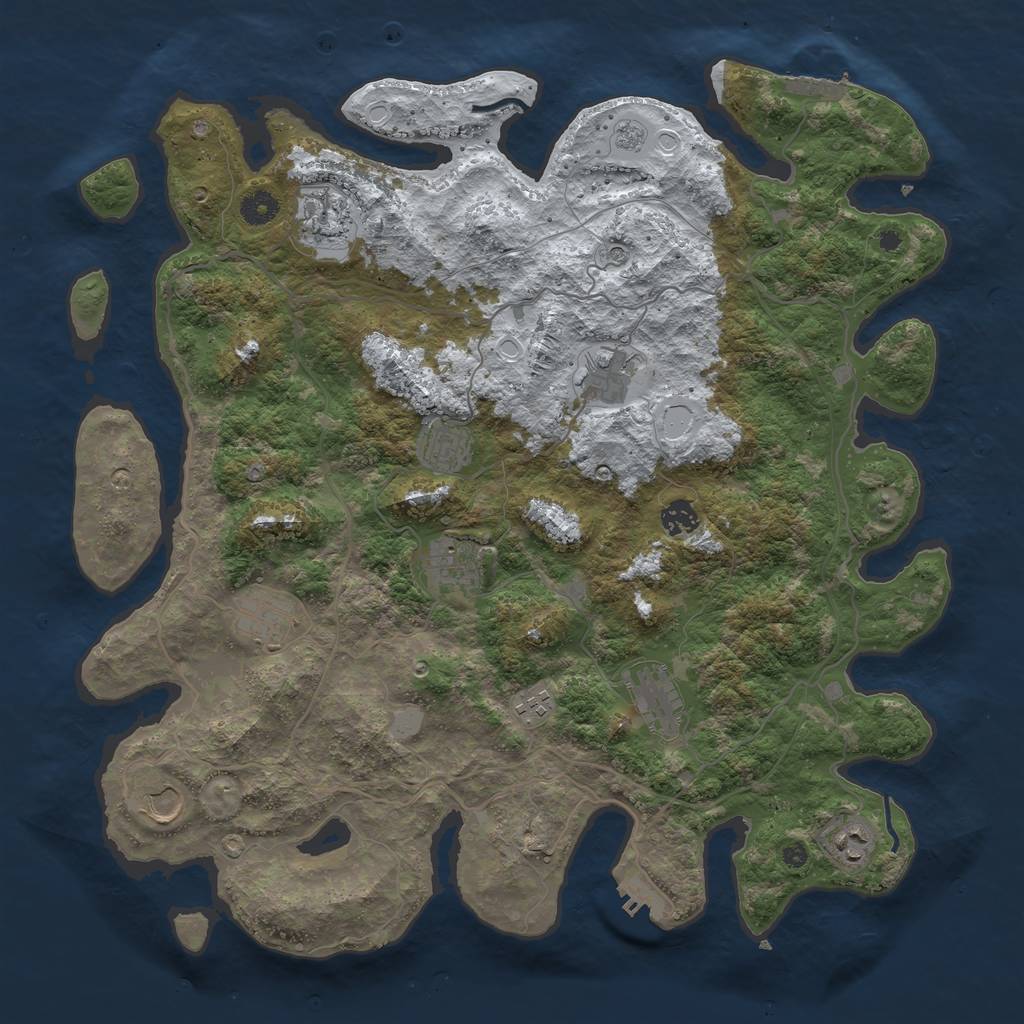 Rust Map: Procedural Map, Size: 4250, Seed: 3089557, 19 Monuments