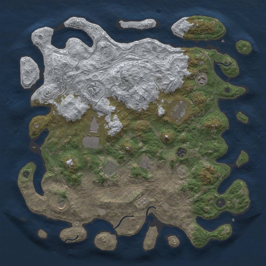 Rust Map: Procedural Map, Size: 4250, Seed: 2749933, 16 Monuments