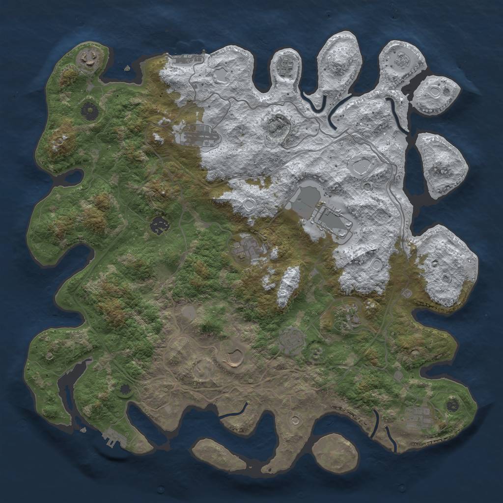 Rust Map: Procedural Map, Size: 4250, Seed: 3112287, 19 Monuments