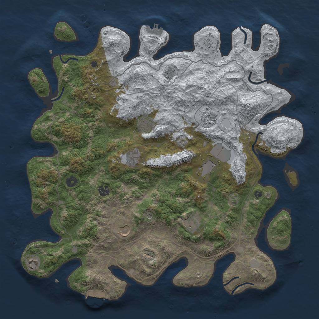 Rust Map: Procedural Map, Size: 4250, Seed: 1552582, 18 Monuments