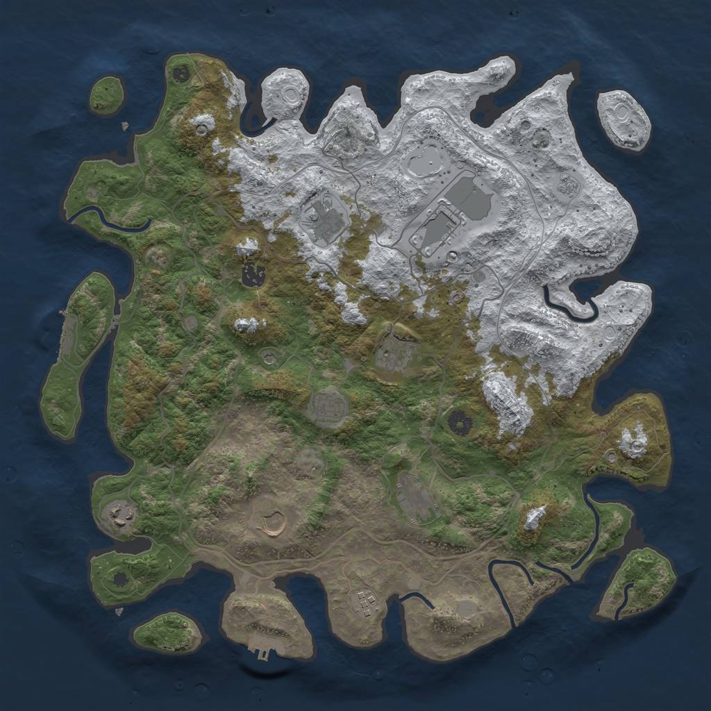 Rust Map: Procedural Map, Size: 4250, Seed: 6339077, 18 Monuments