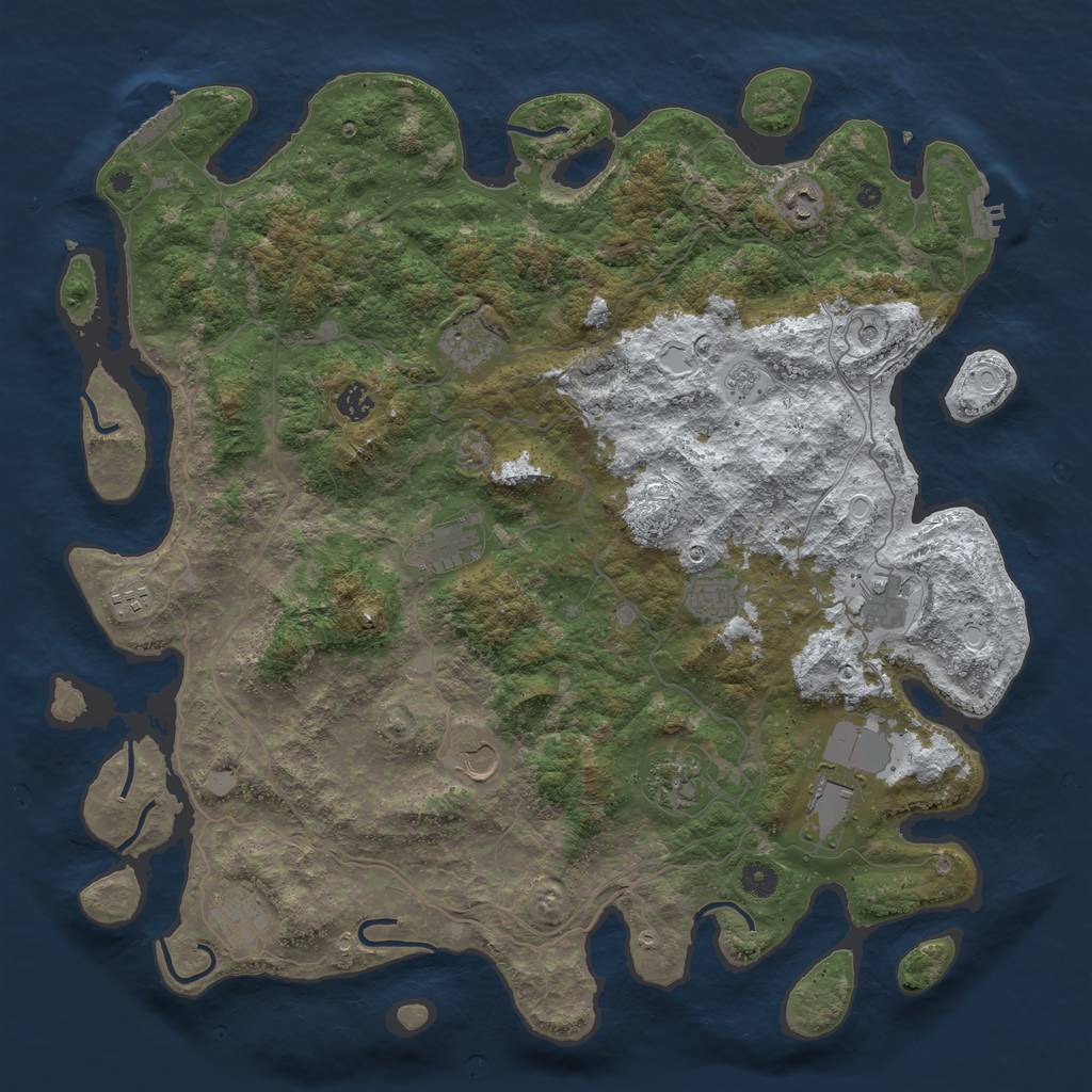 Rust Map: Procedural Map, Size: 4500, Seed: 4329754, 20 Monuments