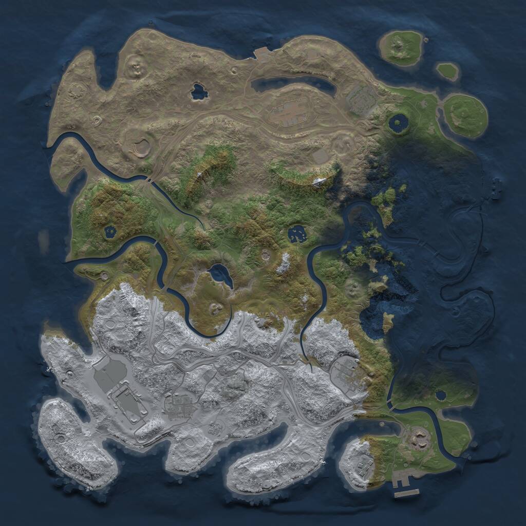 Rust Map: Procedural Map, Size: 4250, Seed: 3823771, 15 Monuments
