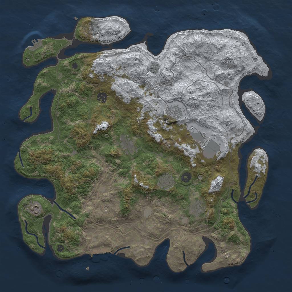 Rust Map: Procedural Map, Size: 4250, Seed: 2788889, 17 Monuments