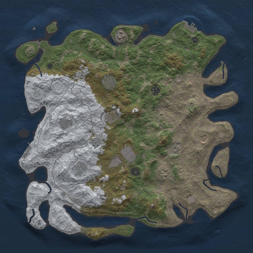 Rust Map: Procedural Map, Size: 4250, Seed: 5133953, 19 Monuments