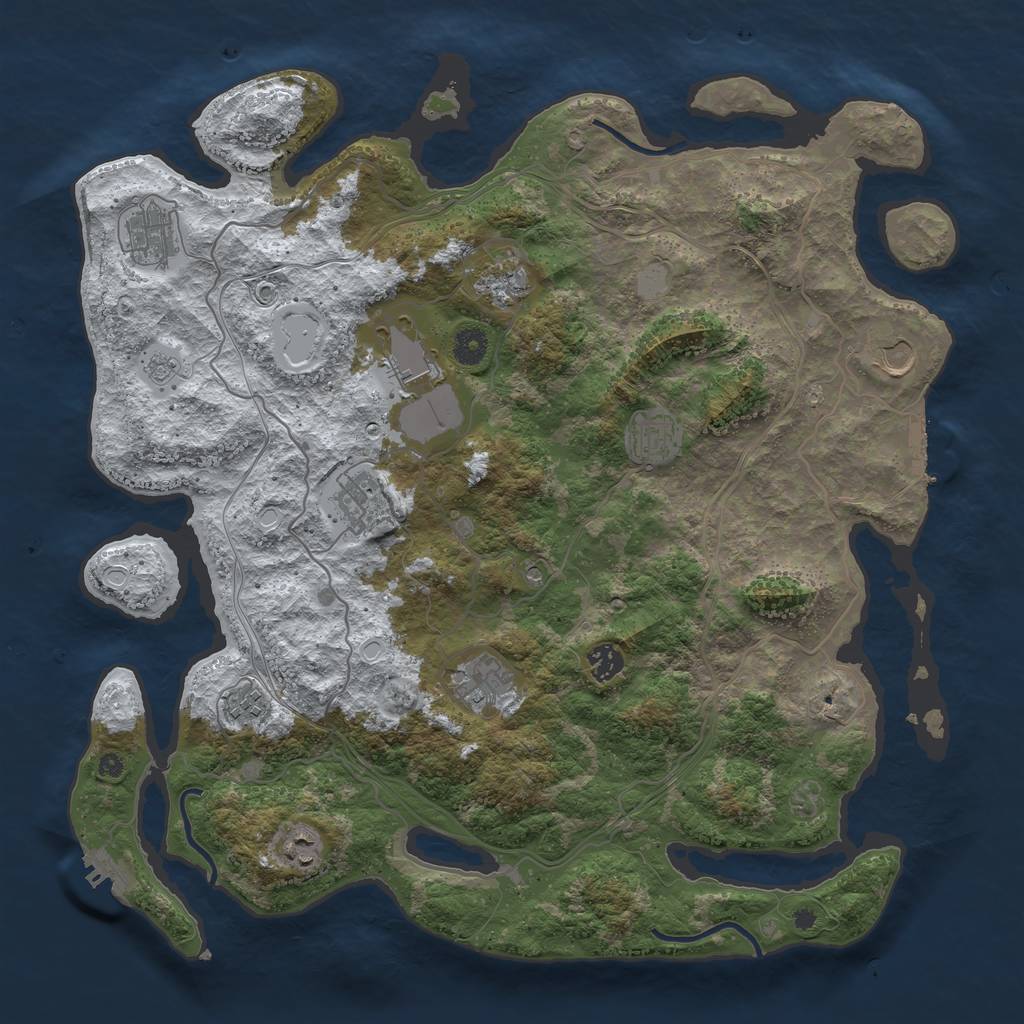 Rust Map: Procedural Map, Size: 4250, Seed: 5794995, 19 Monuments