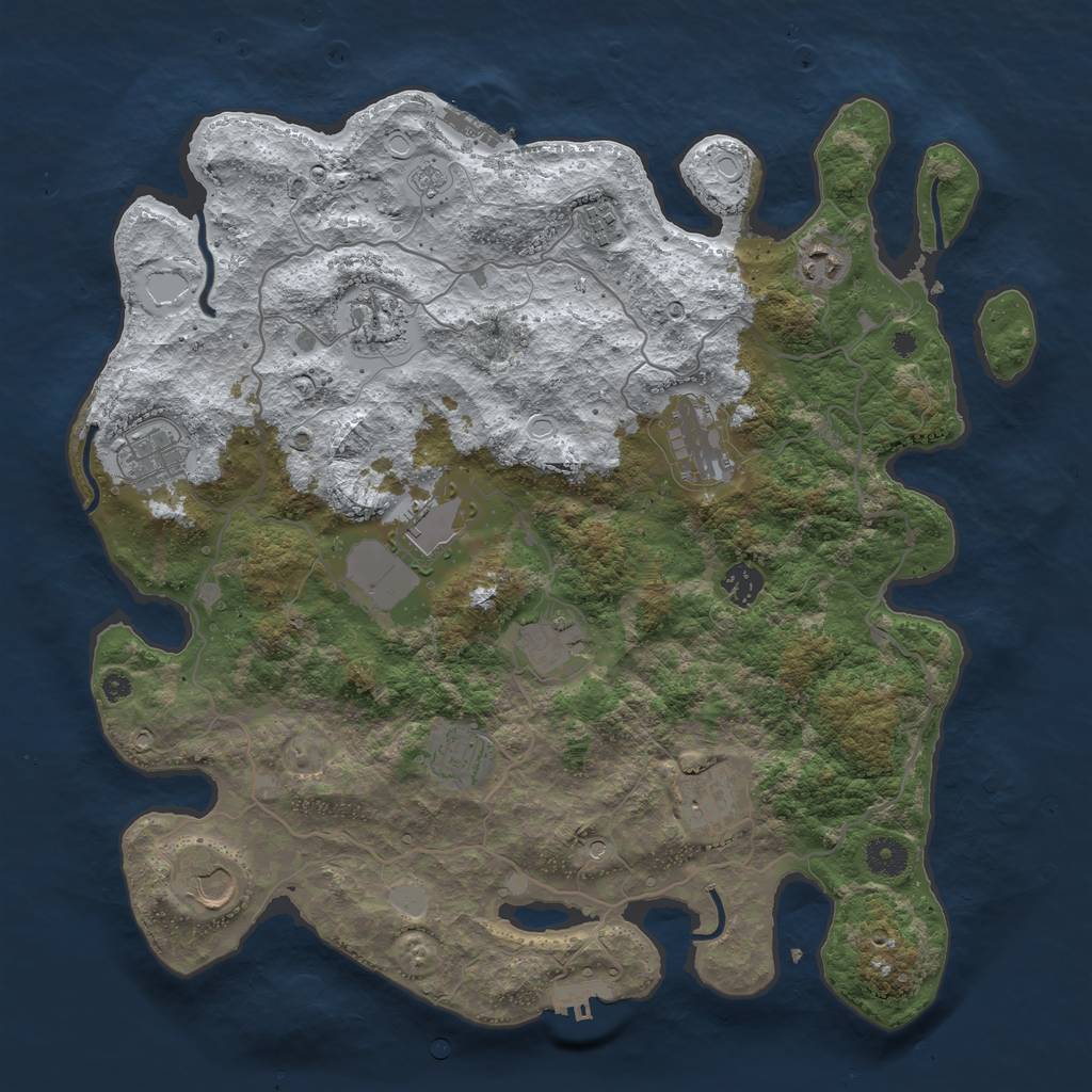 Rust Map: Procedural Map, Size: 4000, Seed: 469691, 20 Monuments