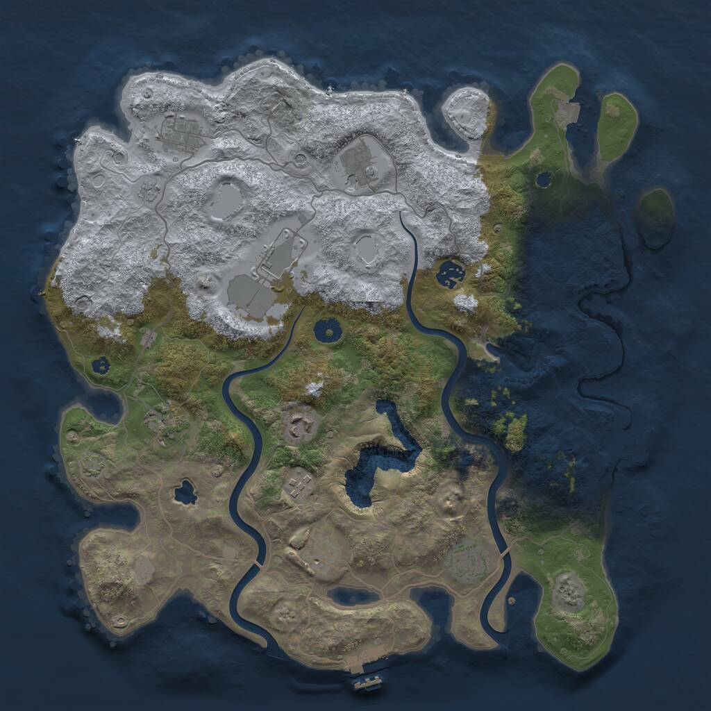 Rust Map: Procedural Map, Size: 4000, Seed: 469691, 15 Monuments