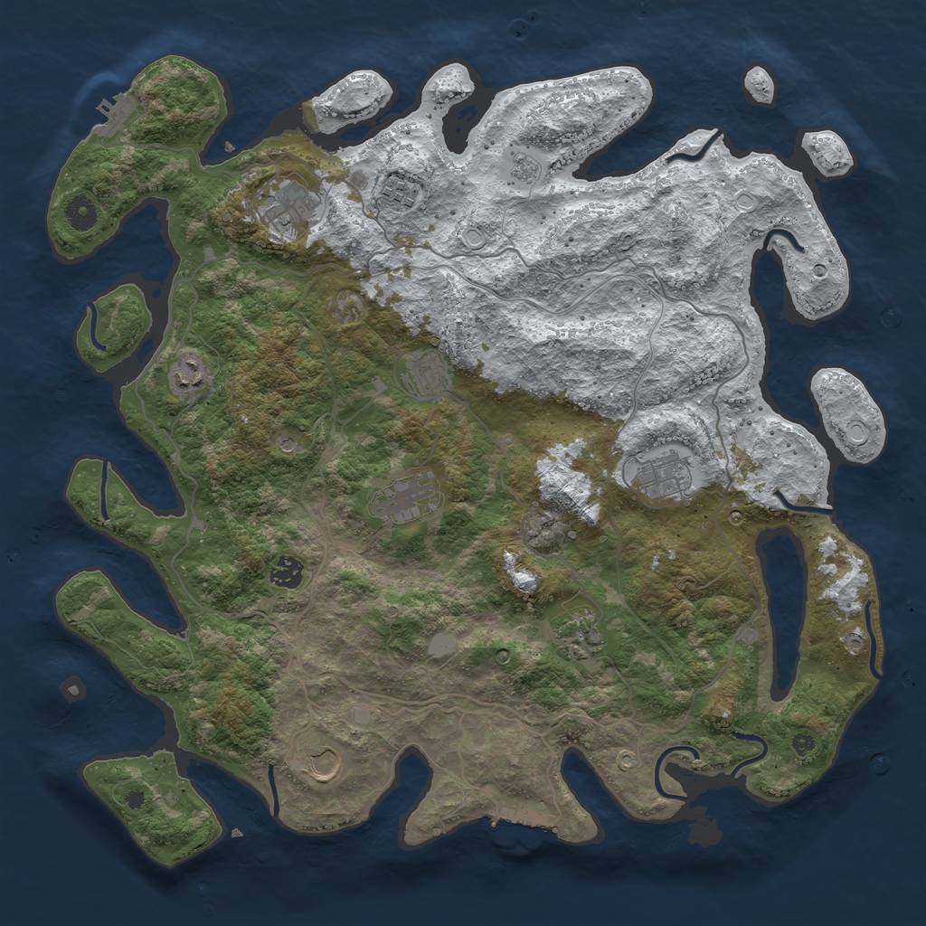 Rust Map: Procedural Map, Size: 4250, Seed: 5235756, 18 Monuments