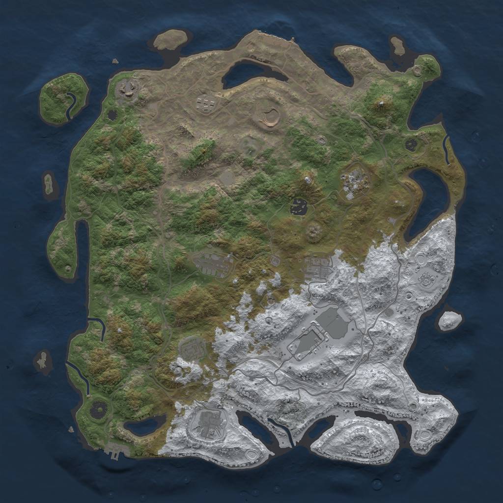 Rust Map: Procedural Map, Size: 4250, Seed: 2282022, 19 Monuments