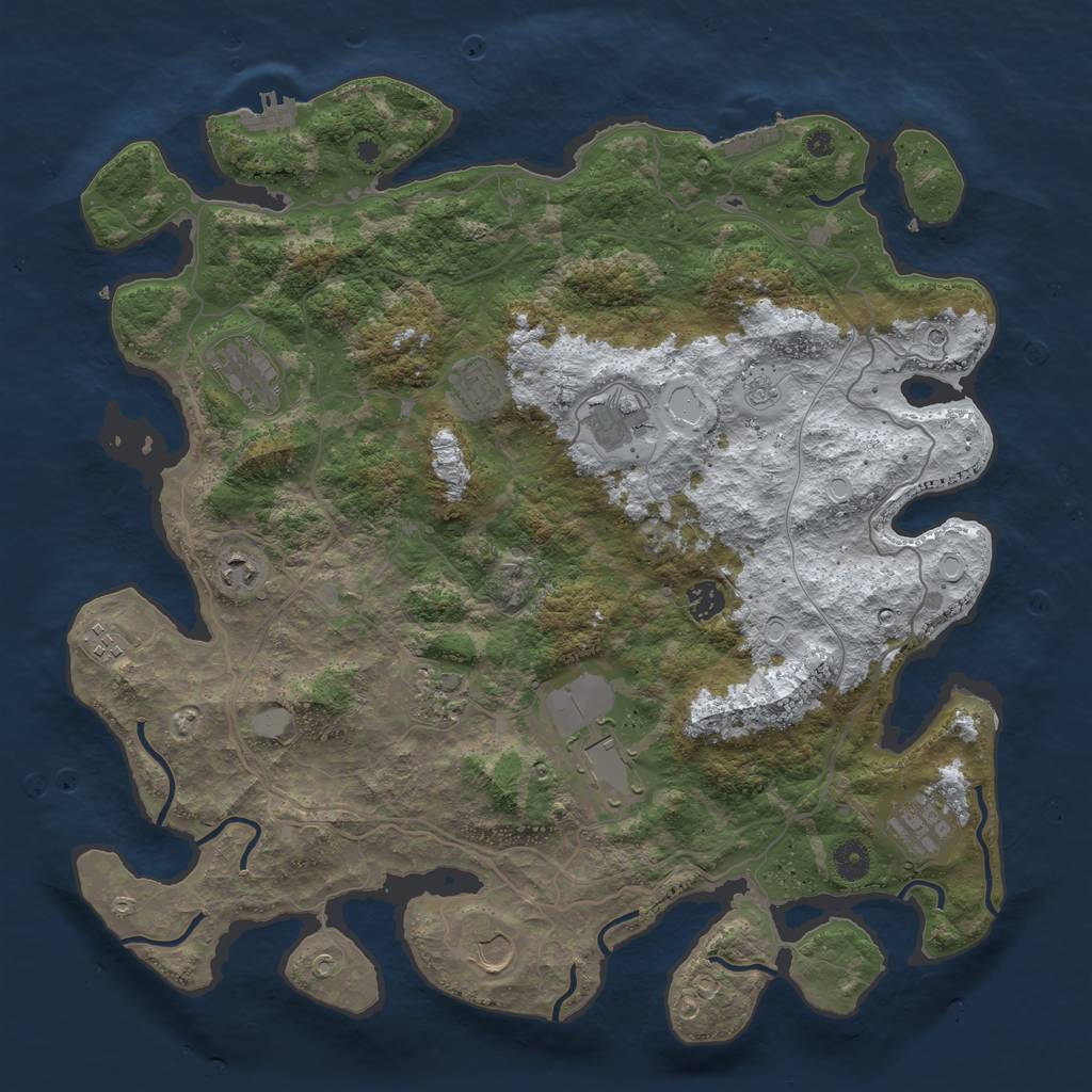 Rust Map: Procedural Map, Size: 4250, Seed: 350784, 19 Monuments