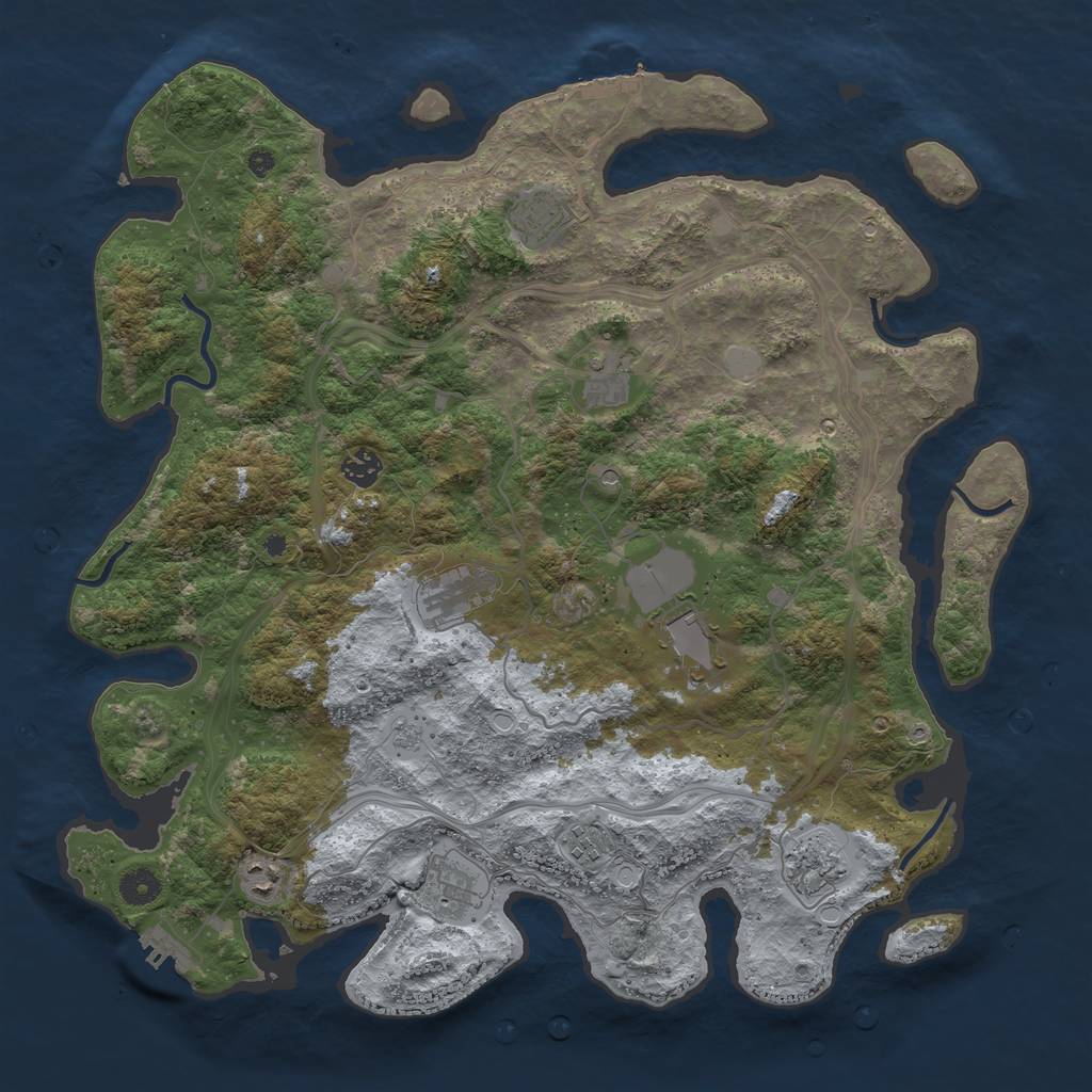 Rust Map: Procedural Map, Size: 4250, Seed: 1503221, 16 Monuments