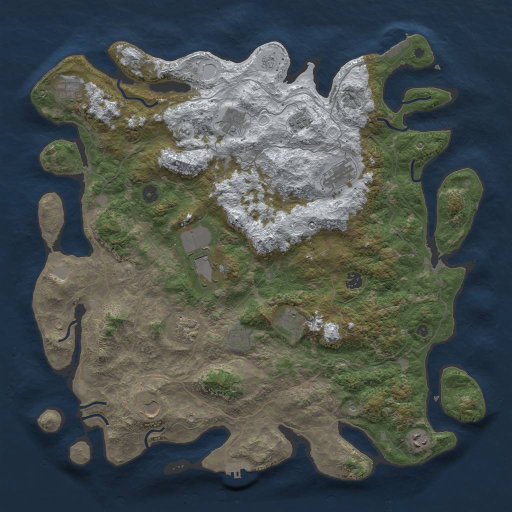 Rust Map: Procedural Map, Size: 4500, Seed: 3431497, 20 Monuments