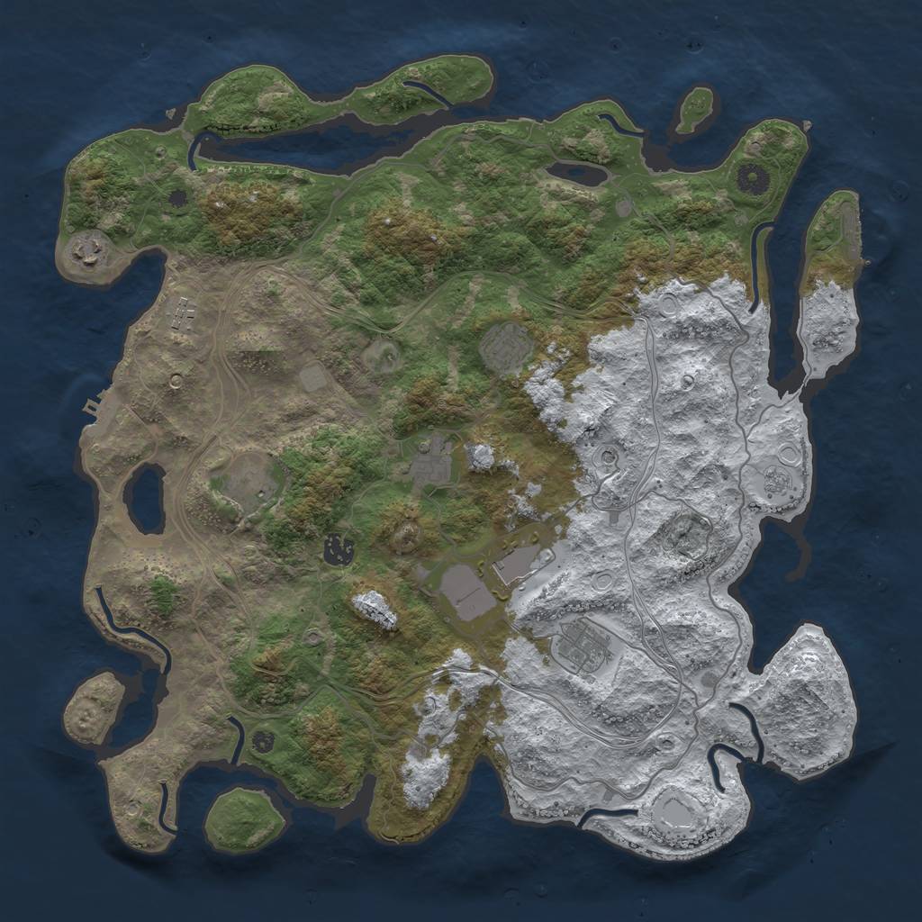 Rust Map: Procedural Map, Size: 4250, Seed: 4638962, 17 Monuments