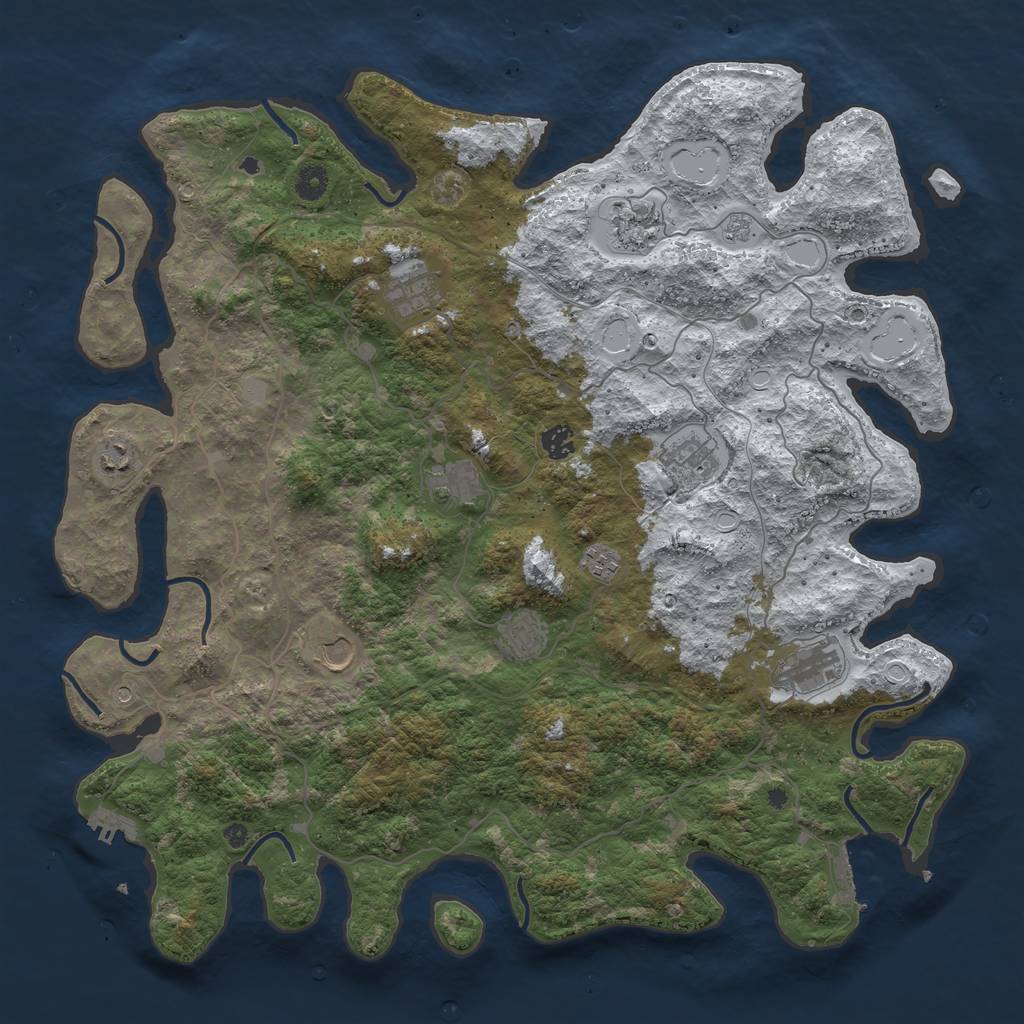 Rust Map: Procedural Map, Size: 4500, Seed: 1139199, 19 Monuments