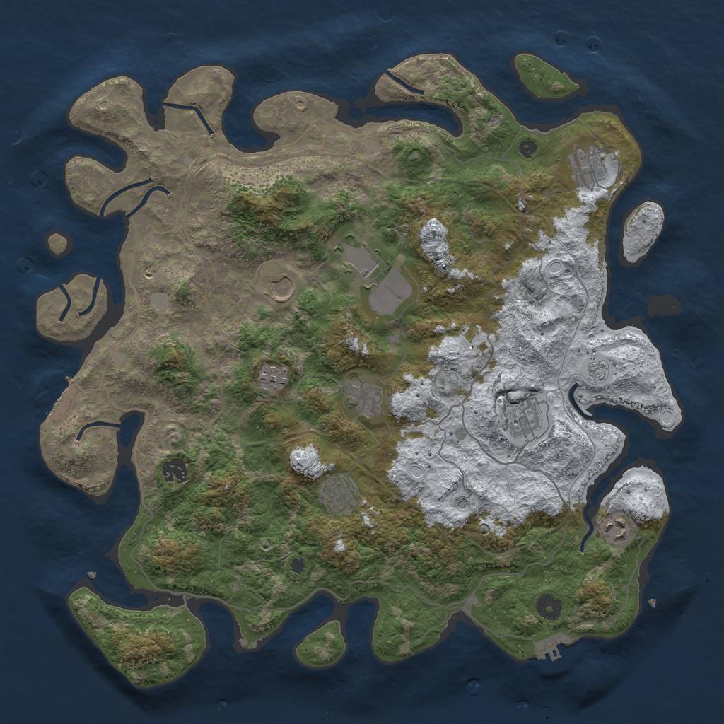 Rust Map: Procedural Map, Size: 4250, Seed: 234972, 18 Monuments