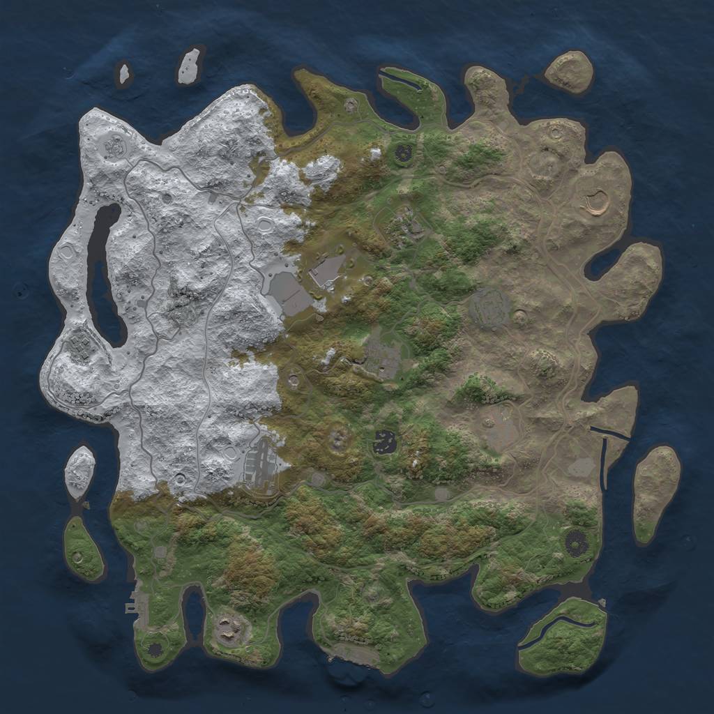 Rust Map: Procedural Map, Size: 4250, Seed: 2756496, 19 Monuments