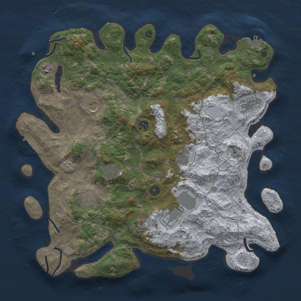 Rust Map: Procedural Map, Size: 4250, Seed: 3087350, 19 Monuments