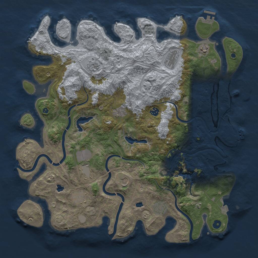 Rust Map: Procedural Map, Size: 4500, Seed: 3098282, 16 Monuments
